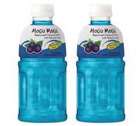 Mogu Mogu succo di frutta multi sapore con 25% NATA De Coco, bevanda potenziante energetica, ricca di fibre naturali di frutta, senza conservanti aggiunti e colori, 2x 320ml (2x, Ribes Nero)