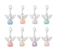 Moguri 24 Pezzi Ciondolo Angelo Custode, Ciondolo dell'Amore, Piccolo Portachiavi Angelo Custode Set per Battesimo Comunione Cresima Matrimonio Asilo Grazie