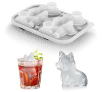Moguri Stampo per cubetti di ghiaccio 3D con cane Corgi, forme divertenti, regalo originale per mamma papà cane Corgi per amanti dei cani, simpatico stampo per ghiaccio Corgi per whisky, cocktail, bo
