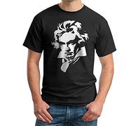 mohai Men's Beethoven T-Shirt - Ludwig Van Beethoven - Classical Music Composer - Men's Tees Black XL