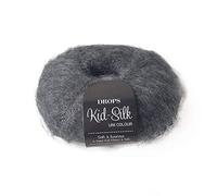 Mohair & Silk Yarn Drops Kid-Silk, 0 o pizzo, 2 strati, 0,9 oz 230 yards per gomitolo 22 Grigio cenere