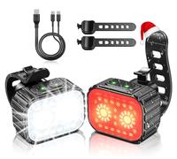 Mohard Luci Bicicletta LED, USB Ricaricabili 8+12 Modalità Luci Bici Anteriore/Posteriore Aperto, Impermeabile Light IPX6 Illuminazione Luci di Navigazione Imbarcazioni, 58Ore Durata Strap Elastica