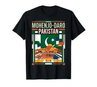 Mohenjo-Daro Bandiera Pakistan City Retro Art Maglietta