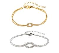 mohito 2 pezzo nodo bracciale oro argento,Coppie di amore e amicizia relazione bracciali,Bracciale abbinato per coppia,Adatto a coppie e amici