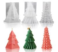 mohito 3 pezzi Stampi per Albero di Natale 3D,Stampo per Candele Albero di Natale,3D Stampo Candela Albero di Natale,Adatto per decorazioni natalizie candele profumate in gesso