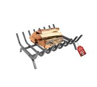 MOHOME Brucialegna per Camino in Ferro Battuto Nero Made in Italy 8 Barre Griglia 40x35x16 cm Braciere per Camino Poggia Legna Piedi Rialzati Portalegna per Caminetti Accessori Attrezzi Camino