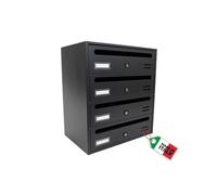 MOHOME Cassetta Postale Condominiale Esterno Interno Made in Italy Lamiera Antracite Componibile Modulare 4 Scompartimenti 25x38,5x45 Cm Targhetta Doppia Chiave Orizzontale