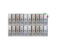 MOHOME Cassetta Postale Esterno Condominiale Interno Made in Italy Alluminio Argento Componibile Modulare 20 Scompartimenti 60 x 17,5 x 124 cm Targhetta Doppia Chiave Kit Montaggio Incluso