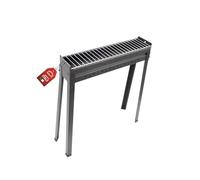 MOHOME Cuocispiedini Carbonella Carbone Barbecue Made in Italy Metallo Nero 80 x 15 x 70 cm Fornacella Arrosticini Spiedini Resistente Fori Areazione Calibrati Feste Sagre Pic Nic Campeggio
