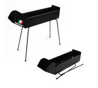 MOHOME Cuocispiedini Carbonella Carbone Barbecue Metallo Nero Dimensioni 60 x 14 x 65 cm Arrosticini Spiedini Gambe Richiudibili Resistente Fori Areazione Calibrati Feste Sagre Pic Nic Campeggio
