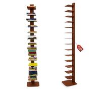 MOHOME Libreria Verticale a Colonna da Terra Sospesa Corten Premium Quality Made in Italy 14 Ripiani Mensola 20 x 15 cm Stretta e Alta 200 cm Finitura Metallo Biblioteca Salvaspazio Soggiorno Cucina