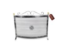 MOHOME Parascintille per Camino Angolare Curvo Nero Ferro Battuto Romboidale 46 x 60 cm Griglia Paraschizzi Made in Italy Caminetto Parafuoco Protezione per Stufa e Caminetti Accessori per Camino