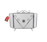 MOHOME Parascintille per Camino Angolare Nero Ferro Battuto Design Floreale 45 x 90 cm Cuore Griglia Paraschizzi Made in Italy Caminetto Parafuoco Protezione per Stufa e Caminetti Accessori per Camino