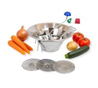 MOHOME Passaverdure Manuale Acciaio Inox 18/10 Made in Italy Diametro 33 cm Schiaccia Verdure 3 Filtri Interscambiabili Passatutto Professionale Maniglia Ganci Verdure Frutta Salse