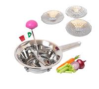 MOHOME Passaverdure Manuale Acciaio Inox 18/10 Made in Italy Passapomodoro Schiaccia Verdure 3 Filtri Interscambiabili da 24 cm Passatutto Piedini Pieghevoli Verdure Frutta Salse