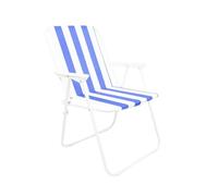MOHOME Sedia Pieghevole Sdraio da Giardino in Ferro 51x38x74 Spiaggina Portatile Bianco/Blu Braccioli Schienale Spiaggia Picnic Giardino Balcone Terrazza Impermeabile Capacità 110kg UV Resistente