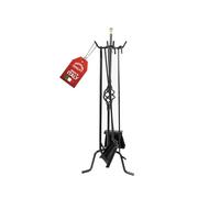 MOHOME Set Camino Attrezzi Kit 5 Utensili Durevoli Made in Italy 27x50 cm Resistenti al Calore Scopino Attizzatoio Paletta Pinza Portattrezzi Accessori Caminetto Stufa a Legna con Manici