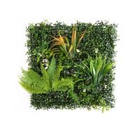 MOHOME Siepe Artificiale Interno Esterno Premium Quality 4 Pannelli 50x50 cm 1 mq2 Erba Effetto Naturale Parete Foglie Realistica Sintetica