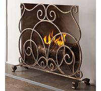 MOHTA Parascintille per Camino Copri Schermo per Camino in Oro Antico - Bruciatori a Legna Protezione Camino Decorativo per Impieghi Gravosi, Arredamento Parafuoco per Soggiorno Casa Apertment