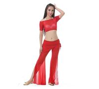 MOHUIED Abiti da danza del ventre in rete for la pratica della, set donna, top e pantaloni per Donna(Color 12)
