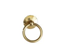 MOHUIED Anello di tiraggio vintage Maniglia for porta del guardaroba, maniglia for cassetto, in ottone, circolare for lattina di tè(Brass color 4cm 1)