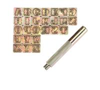 MOHUIED Attrezzo per stampaggio Lettere su Cuoio Timbri for Lettere e Numeri da artigiano Set di punzoni Strumenti for punzonatura Artigianale in Pelle for punzonatrice for Cintura in(27 PCS)