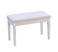 MOHUIED Panca for pianoforte in legno con altezza regolabile e libreria for due persone, sedia for professionale in pelle, panca for tastiera per pianisti(Double not Adjustable (white))