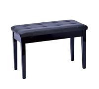 MOHUIED Panca for pianoforte in legno con altezza regolabile e libreria for due persone, sedia for professionale in pelle, panca for tastiera per pianisti(Double not Adjustable (black))