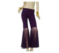 MOHUIED Pantaloni da danza del ventre donna con lacci e gonna svasata, costume allenamento for la pratica della per Donna(Dark Purple)