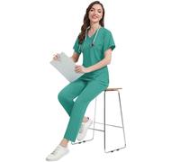MOHUIED Uniformi per Caregiver Camici da Donna, Uniformi mediche ospedaliere, Accessori for Infermieri, cliniche dentistiche, Centri estetici e Spa(Color 3,M)
