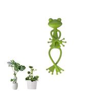 MOHXFE Plant Frog Holder,Green Frog Plant Supports,Climbing Fixture Clips,Cartoon Plant Branches Tie-Down,Cute & Stable Support for Small Potted Plants & Succulents (1PCS)