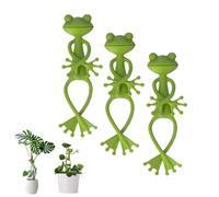 MOHXFE Plant Frog Holder,Green Frog Plant Supports,Climbing Fixture Clips,Cartoon Plant Branches Tie-Down,Cute & Stable Support for Small Potted Plants & Succulents (3PCS)
