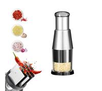 MOHXFE Pressed Garlic Chopper, Multifunctional Manual Food Presser,Manual Press Chopper, Stainless Steel Hand Food Chopper Garlic Press, for Mincing Garlic, Slicing Peppers And Onions (1PCS)