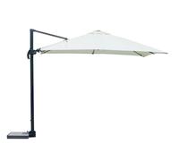 Moia Greenwood Ombrellone California Palo Laterale 3 x 4 Mt Mezza Base Alluminio Antracite, Ecrù