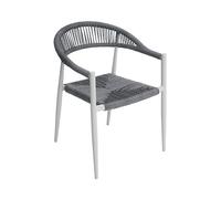 Moia Greenwood Poltrona Milano Alluminio Bianco Corda Paglia Grigia