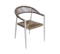 Moia Greenwood Poltrona Milano Alluminio Corda Paglia Bianco