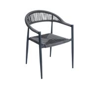 Moia Greenwood Poltrona Milano Alluminio Grigio Corda Antracite