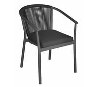 Moia Greenwood Sedia Verona Alluminio Corda Antracite Cuscino