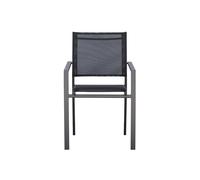 Moia Greenwood Sedia Zara Antracite Textilene Nero Braccioli Impilabile