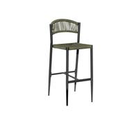 Moia Greenwood Sgabello Milano Antracite Twist Wicker Verde Contract