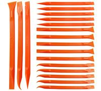 Moicstiy 18 raschietti in plastica per la pulizia, antigraffio, in fibra di carbonio, multiuso, a forma di penna, per vernice, etichette adesive, alimenti, spazi ristretti, fessure, cucina (arancione)