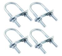 Moicstiy 4 set di bulloni a U M6 da 2,5 cm di larghezza, bulloni a U rotondi con piastre per telaio, dadi e rondella, morsetti a U in acciaio zincato per rimorchi, barche (25 mm x 70 mm