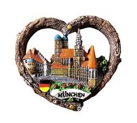 Moiilvcla Magnete da frigorifero con Monaco di Baviera, souvenir da viaggio, 3D, decorazione magnetica per frigorifero, collezione artigianale
