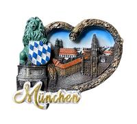 Moiilvcla Magnete da frigorifero con Monaco di Baviera, souvenir da viaggio, 3D, decorazione magnetica per frigorifero, collezione artigianale