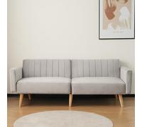 Moimhear Divano letto due in uno, divano pieghevole, gambe in gomma ecologiche, schienale pieghevole tripla, adatto per piccoli appartamenti e dormitori (grigio chiaro)