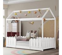 Moimhear Lettino per bambini 90 x 200 cm, versatile lettino in legno