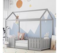 Moimhear Lettino per bambini 90 x 200 cm, versatile lettino in legno