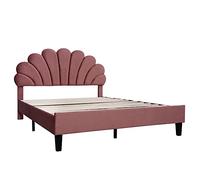 Moimhear Letto imbottito, letto 140 x 200 cm, letto matrimoniale con rete a doghe, per adulti e ragazzi (rosso fagiolo (140 x 200 cm)