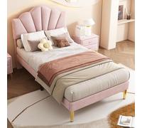 Moimhear Letto imbottito, letto 90 x 200 cm, letto matrimoniale con rete a doghe, per adulti e ragazzi (rosa # (90 x 200 cm)