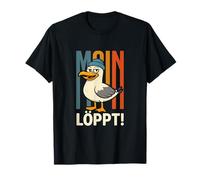Moin Löppt Gabbiano Nord Germania Umorismo Maglietta